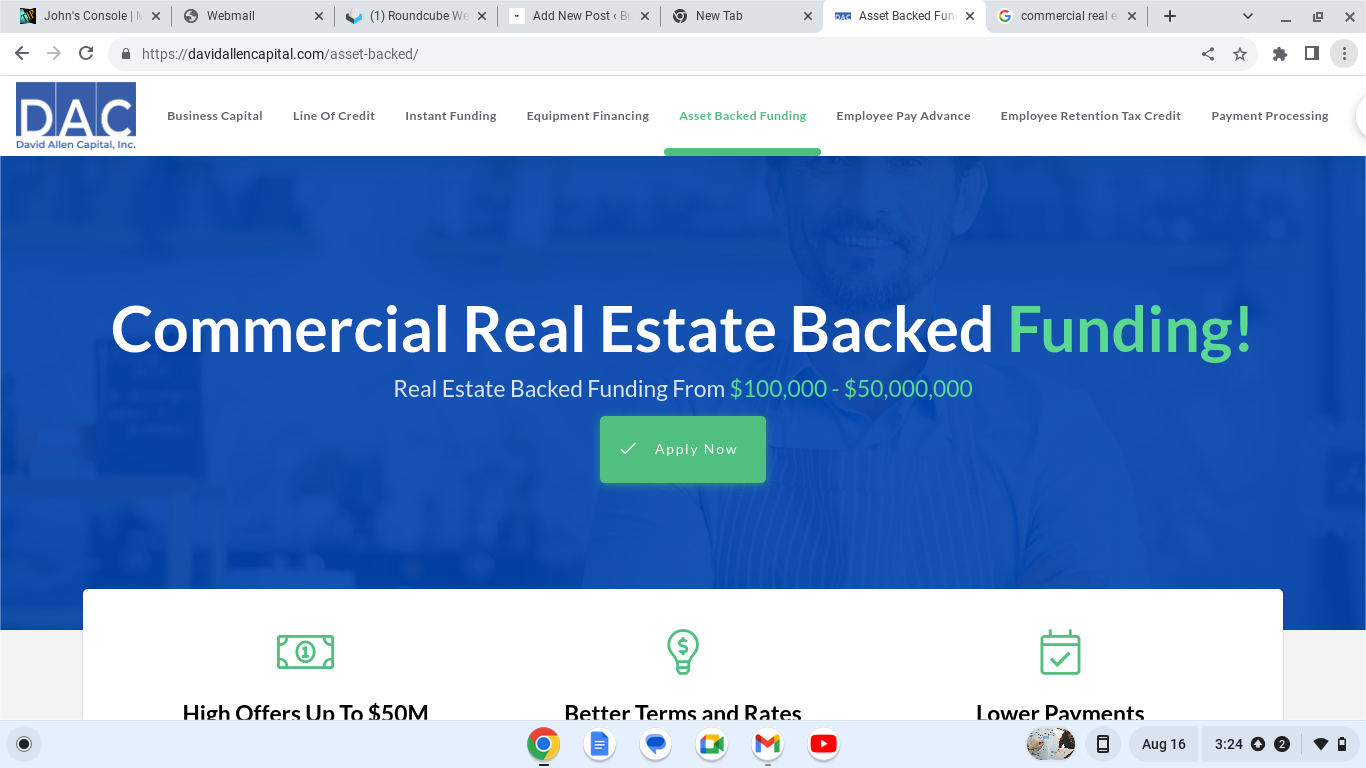 Commercial Real Estate Backed Funding!
